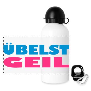 übelst geil leider exit-shirt - Panorama Trinkflasche mit Deckel 500 ml - Weiß - Vorne