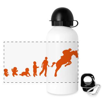 Entwicklung cheval9 Hindernis Reiten sein - Panorama Trinkflasche mit Deckel 500 ml - Weiß - Vorne