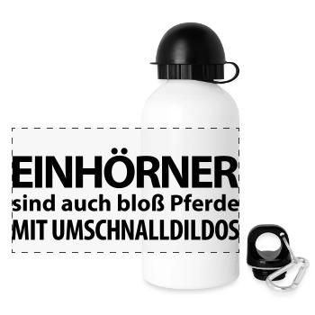 einhorn pferde dildo märchen feenstaub ponyhof - Panorama Trinkflasche mit Deckel 500 ml - Weiß - Vorne