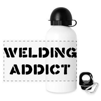 Welding Addict - Panorama Trinkflasche mit Deckel 500 ml - Weiß - Vorne