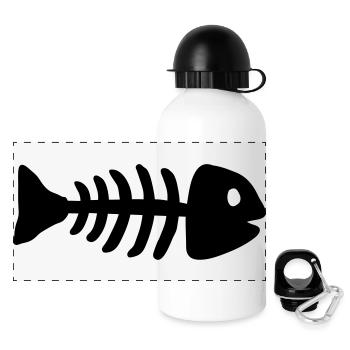 fisch_1___f1 - Gourde panoramique avec couvercle 500 ml - blanc - Devant