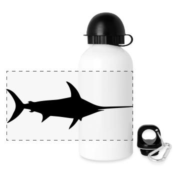 Schwertfisch Ozean Fisch Delphin - Panorama Trinkflasche mit Deckel 500 ml - Weiß - Vorne
