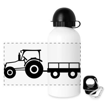 Tractor With Trailer - Panoramic Thermal Bottle with Lid 500 ml - white - Front