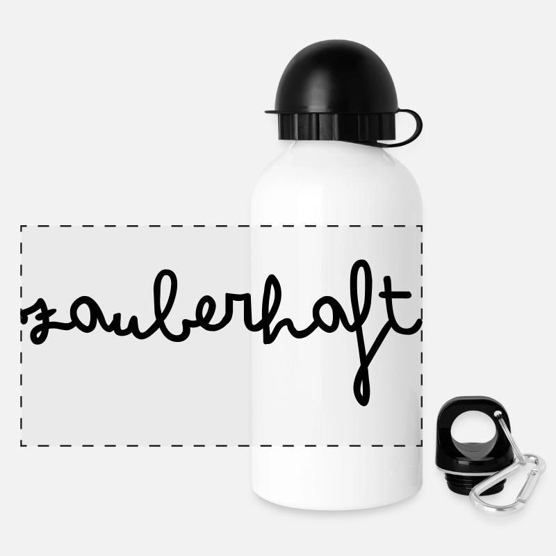 Zauberhaft - Panorama Trinkflasche mit Deckel 500 ml - Weiß