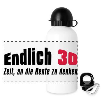 Endlich 30 - Panorama Trinkflasche mit Deckel 500 ml - Weiß - Vorne