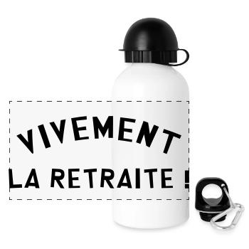 Vivement la Retraite / Humour / Retraité / Vieux - Gourde panoramique avec couvercle 500 ml - blanc - Devant