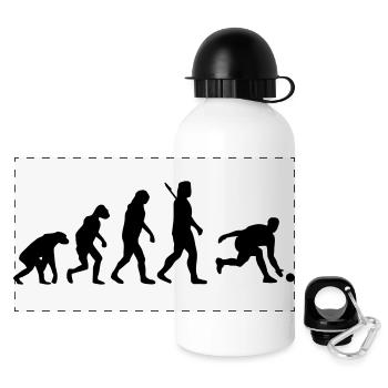Evolution Kegeln - Panorama Trinkflasche mit Deckel 500 ml - Weiß - Vorne