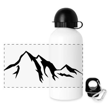 mountains_01 - Gourde panoramique avec couvercle 500 ml - blanc - Devant