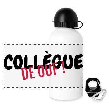 Kollegen / Kollegin / Unternehmen / Büro - Panorama Trinkflasche mit Deckel 500 ml - Weiß - Vorne