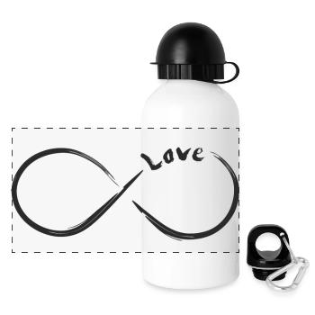 Unendlichkeit Love - Panorama Trinkflasche mit Deckel 500 ml - Weiß - Vorne
