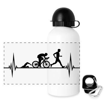 Heartbeat Sport Triathlon - Gourde panoramique avec couvercle 500 ml - blanc - Devant