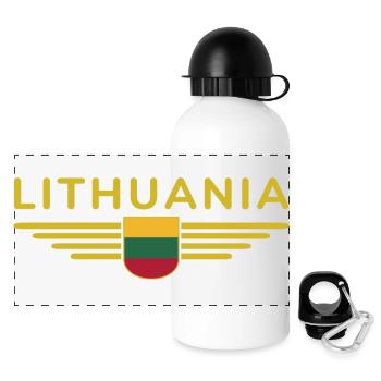 Lithuania T-Shirt – Pride and Style - Panoramic Thermal Bottle with Lid 500 ml - white - Front