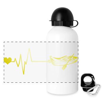 Herzschlag Boot - Panorama Trinkflasche mit Deckel 500 ml - Weiß - Vorne
