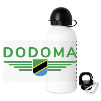 Dodoma Design für Tansania-Fans - Panorama Trinkflasche mit Deckel 500 ml - Weiß - Vorne