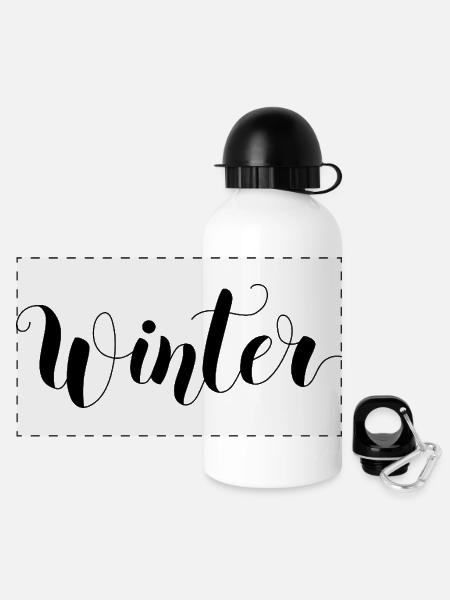 Winter - Panorama Trinkflasche mit Deckel 500 ml - Weiß