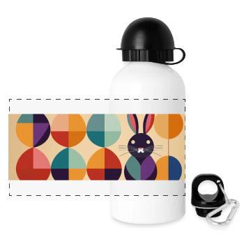 Osterhase No.10 - Panorama Trinkflasche mit Deckel 500 ml - Weiß - Vorne