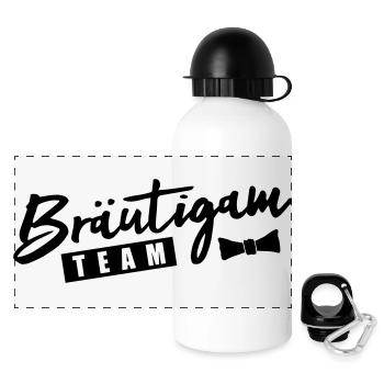 braeutigam team - Panorama Trinkflasche mit Deckel 500 ml - Weiß - Vorne
