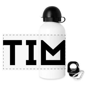 Prénom Tim - Gourde panoramique avec couvercle 500 ml - blanc - Devant