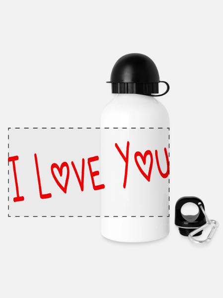 MAMMA. FESTA DELLA MAMMA. CUORE. FESTA. BUON COMPLEANNO - Borraccia termica panoramica con tappo 500 ml - bianco