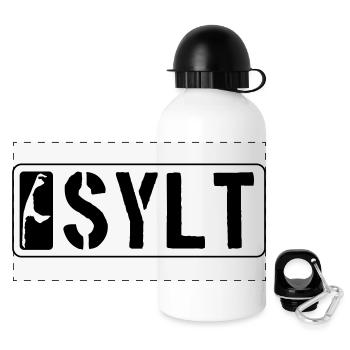 Sylt Insel - Panorama Trinkflasche mit Deckel 500 ml - Weiß - Vorne