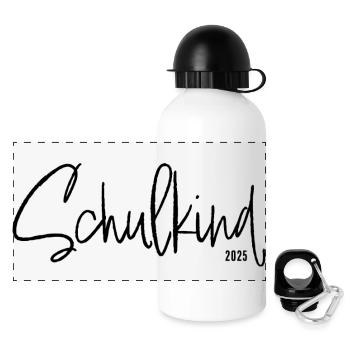 Schulkind - Panorama Trinkflasche mit Deckel 500 ml - Weiß - Vorne