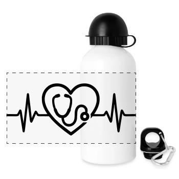 Doctor Stethoscope Core Profession - Panoramic Thermal Bottle with Lid 500 ml - white - Front