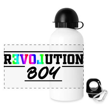 Revolution Boy Colorful Pride Empowerment Art - Panorama Trinkflasche mit Deckel 500 ml - Weiß - Vorne