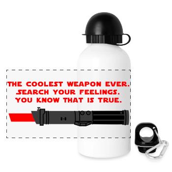 Star Wars: Weapon / Waffe / Laserschwert - Panorama Trinkflasche mit Deckel 500 ml - Weiß - Vorne