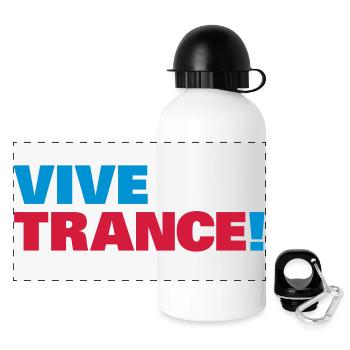 Trance - Vive la Trance ! - Panorama Trinkflasche mit Deckel 500 ml - Weiß - Vorne