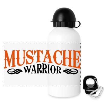 mustache warrior - Panorama Trinkflasche mit Deckel 500 ml - Weiß - Vorne