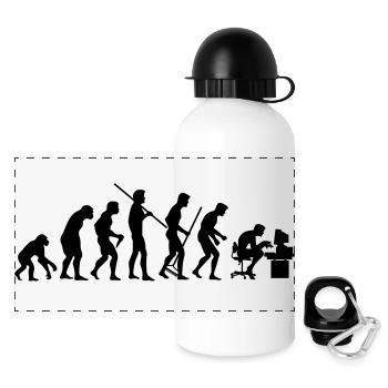 Evolution of Society - Panoramic Thermal Bottle with Lid 500 ml - white - Front