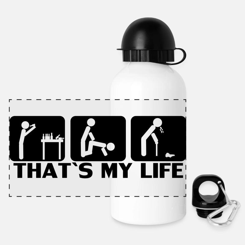 Party HARD, DRINK, SPIRITS, celebrations, drinking - Panoramic Thermal Bottle with Lid 500 ml - white