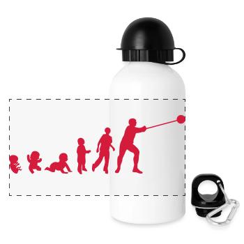 Evolution hammer throw men adult baby - Panoramic Thermal Bottle with Lid 500 ml - white - Front