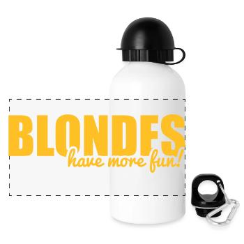 Blondes have more fun! - Panorama Trinkflasche mit Deckel 500 ml - Weiß - Vorne