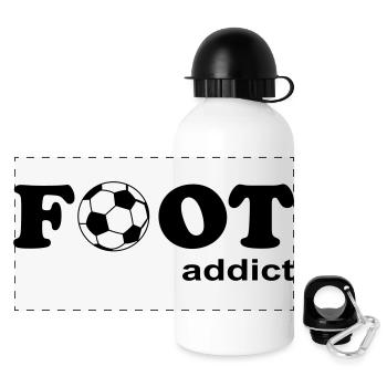 football addict - Panorama Trinkflasche mit Deckel 500 ml - Weiß - Vorne