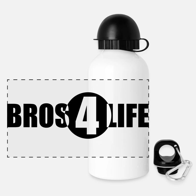 Bros 4 Life Logo Design - Panoramic Thermal Bottle with Lid 500 ml - white
