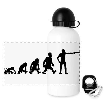 Zeichnen Evolution Spaß Sport Schießen Pistole Hum - Panorama Trinkflasche mit Deckel 500 ml - Weiß - Vorne