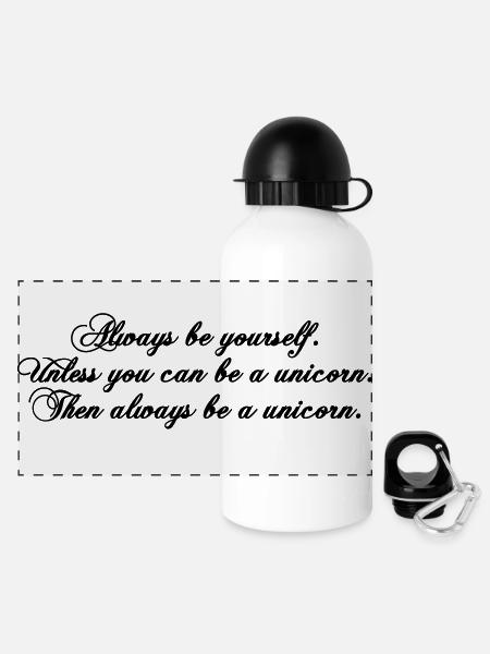toujours être soi-même texte drôle de Licorne - Gourde panoramique avec couvercle 500 ml - blanc