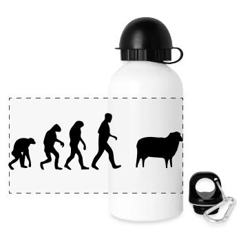 schaf evolution - Panorama Trinkflasche mit Deckel 500 ml - Weiß - Vorne