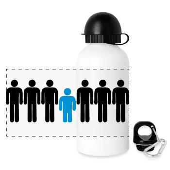 Short Man - Panoramic Thermal Bottle with Lid 500 ml - white - Front