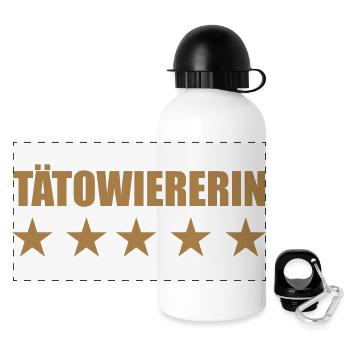 Tätowierer / Zeichnung / Tattoo / Tattooist - Panorama Trinkflasche mit Deckel 500 ml - Weiß - Vorne