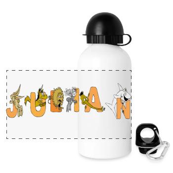 Julian - Panorama Trinkflasche mit Deckel 500 ml - Weiß - Vorne