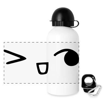 kawaii_face_8 - Panorama Trinkflasche mit Deckel 500 ml - Weiß - Vorne