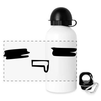 kawaii_face_10 - Panorama Trinkflasche mit Deckel 500 ml - Weiß - Vorne