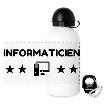 Computer / Informatiker / Aussenseiter / Ingenieur - Panorama Trinkflasche mit Deckel 500 ml - Weiß - Vorne