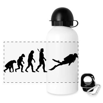 Evolution diving - Tauchen - Taucher - Tauchsport - Panorama Trinkflasche mit Deckel 500 ml - Weiß - Vorne