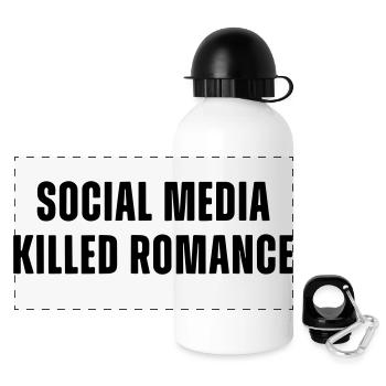 les réseaux sociaux ont tué la romance - Gourde panoramique avec couvercle 500 ml - blanc - Devant