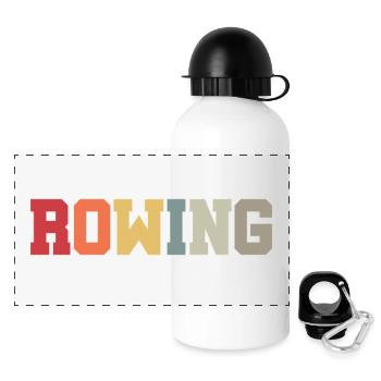 Rowing - Ruderer - Ruderin - Aviron - Panorama Trinkflasche mit Deckel 500 ml - Weiß - Vorne
