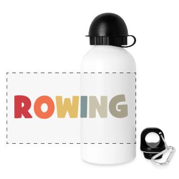 Rowing - Rudern - Ruderer - Ruderin - Aviron - Panorama Trinkflasche mit Deckel 500 ml - Weiß - Vorne