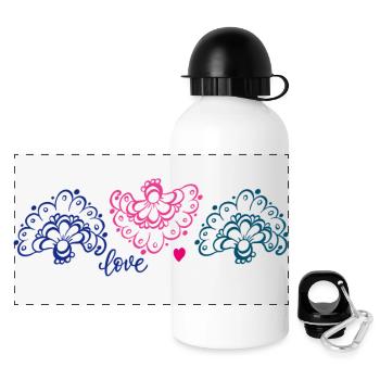 Ornaments Love - Panoramic Thermal Bottle with Lid 500 ml - white - Front